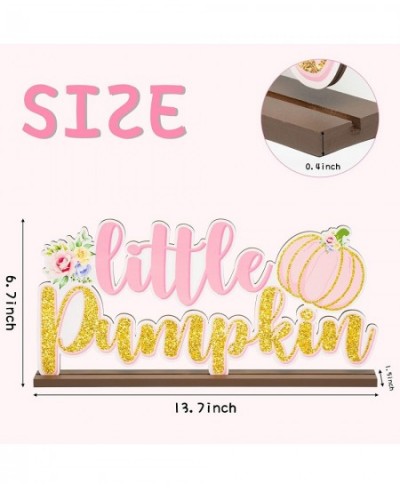 Pink Little Pumpkin Baby Shower Wooden?Table?Centerpieces Glitter Wood Letter Sign for Kids Birthday Party Decorations Suppli...