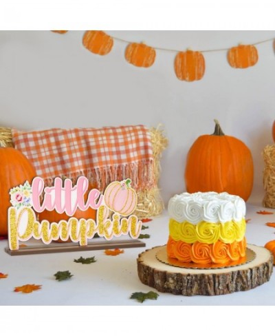 Pink Little Pumpkin Baby Shower Wooden?Table?Centerpieces Glitter Wood Letter Sign for Kids Birthday Party Decorations Suppli...