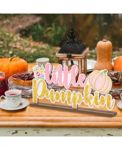 Pink Little Pumpkin Baby Shower Wooden?Table?Centerpieces Glitter Wood Letter Sign for Kids Birthday Party Decorations Suppli...