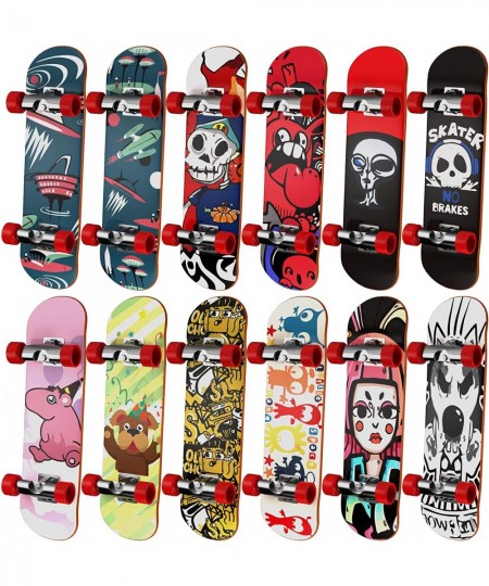 Finger Skateboards for Kids Set of 12 Mini Skateboard Fingerboards 12 Pieces Finger Toys Pack Gifts for Kids Children Finger ...