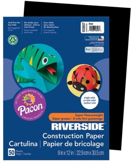 SunWorks Black 9" x 12" Heavyweight Construction Paper - Art Supplies - 50 Pieces $20.58 - Kids' Drawing & Writing Boards