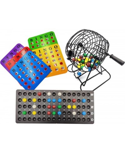 Deluxe Bingo Game Set-6 Inch Metal Cage with Calling Board 5 Shutter Slide Cards 75 Colored Balls for Large Group Games $39.4...