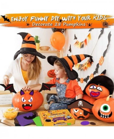 Pumpkin Decorating Kit Foam Stickers - Halloween Pumpkin Face Stickers Decorations for Kids 14 Designs Make 28 Pumpkins DIY 3...