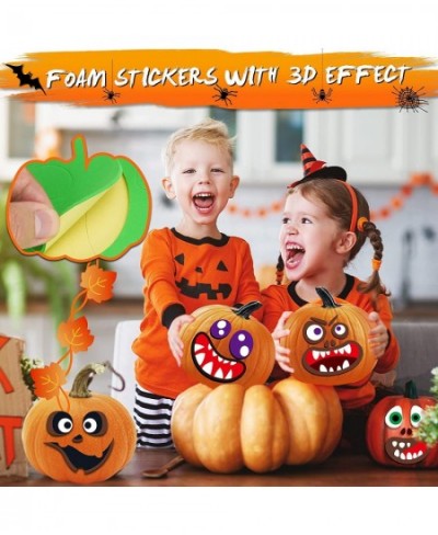 Pumpkin Decorating Kit Foam Stickers - Halloween Pumpkin Face Stickers Decorations for Kids 14 Designs Make 28 Pumpkins DIY 3...