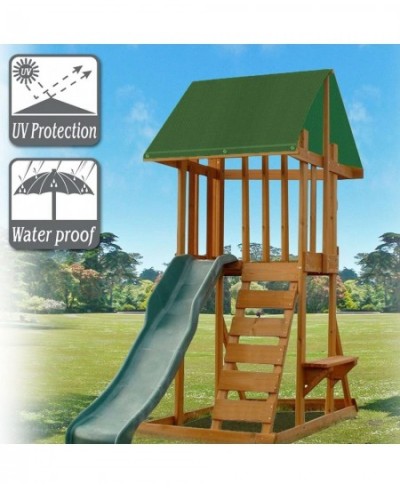 Playground Replacement Canopy 52" x 89" Outdoor Swingset Shade Kids Playground Roof Canopy Waterproof Cover Replacement Tarp ...