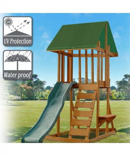 Playground Replacement Canopy 52" x 89" Outdoor Swingset Shade Kids Playground Roof Canopy Waterproof Cover Replacement Tarp ...