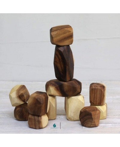 Wooden Balancing Blocks: Handmade Meditative Educational Sensory STEM Toy Stacking Game Wood Balance Rocks Set (Tum ISHI) Mon...