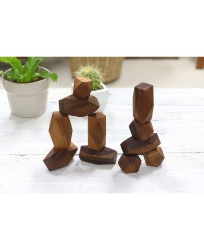 Wooden Balancing Blocks: Handmade Meditative Educational Sensory STEM Toy Stacking Game Wood Balance Rocks Set (Tum ISHI) Mon...