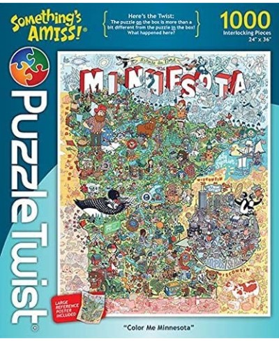 Jigsaw Puzzle | Color Me Minnesota | Something's Amiss! Series | 1000 Pieces | State Cartoon Family Pastime $53.85 - Jigsaw P...