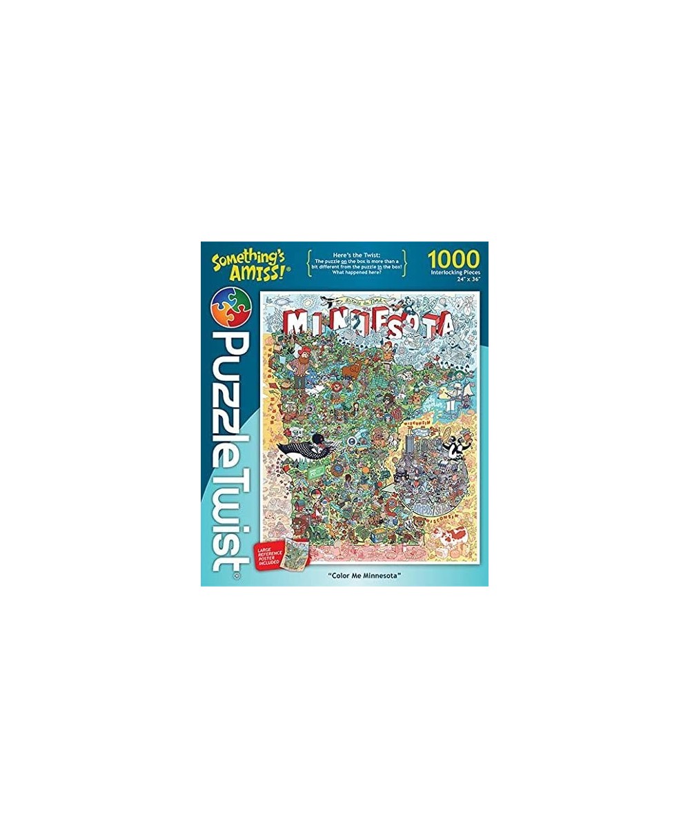 Jigsaw Puzzle | Color Me Minnesota | Something's Amiss! Series | 1000 Pieces | State Cartoon Family Pastime $53.85 - Jigsaw P...