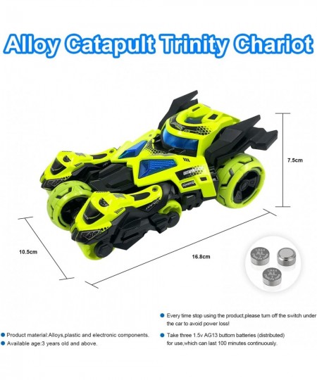 Pull Back Cars Vehicles Toys with 2 Motorcycle Launcher Race Car Toy Die-Cast 3 in 1 Catapult Chariot with Flashing Light up ...