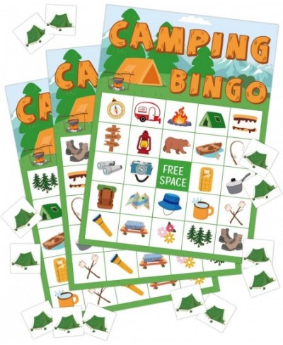 Camping Bingo Game Outdoor Indoor Activities Hike Field Trip Supplies Party Favors Card Games for Adults 24 Players Family Fu...