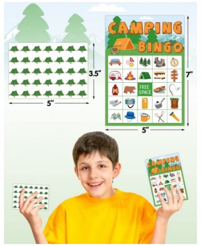 Camping Bingo Game Outdoor Indoor Activities Hike Field Trip Supplies Party Favors Card Games for Adults 24 Players Family Fu...