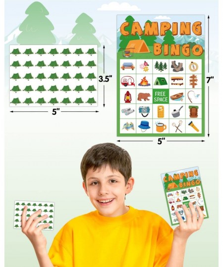 Camping Bingo Game Outdoor Indoor Activities Hike Field Trip Supplies Party Favors Card Games for Adults 24 Players Family Fu...