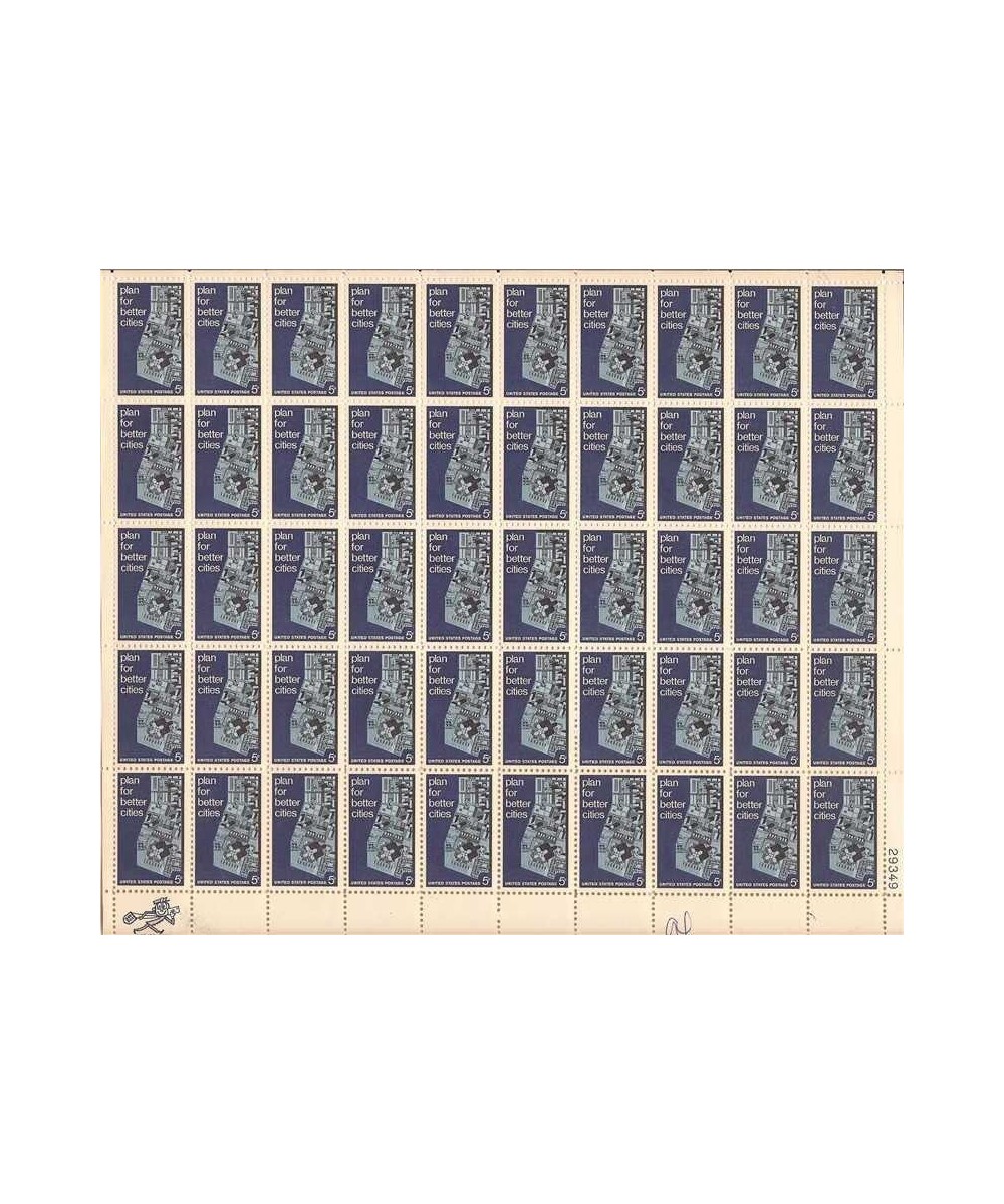 Plan for Better Cities Sheet of 50 x 5 Cent US Postage Stamps Scott 1333 $22.51 - Collectible Postage Stamps