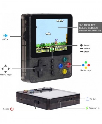 Handheld Game Console Retro Super Mini Game Player 500 Classical FC Games 3-Inch Color Screen Support for Connecting TV & Two...