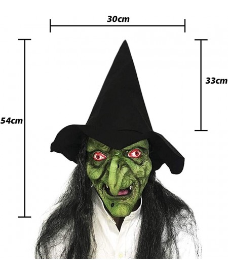 Old Woman Witch Mask Halloween Costume Creepy Scary Party Cosplay Decoration Accessory $28.27 - Kids' Dress-Up Accessories