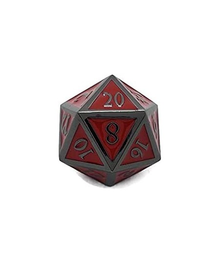 Red Metal D20 F*** Dice Critical Fail F 20 Sided Die Set DND Black Red Gunmetal Color Number for Role Playing Game Dungeons a...