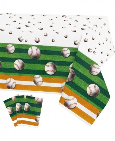 Baseball Table Covers Baseball Tablecloth 3Pack Baseball Pattern Table Cloth Plastic Printed Tablecloth for Baseball Event Ba...