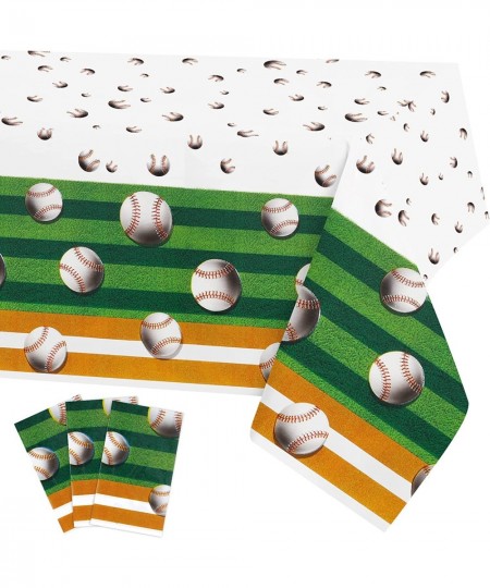 Baseball Table Covers Baseball Tablecloth 3Pack Baseball Pattern Table Cloth Plastic Printed Tablecloth for Baseball Event Ba...