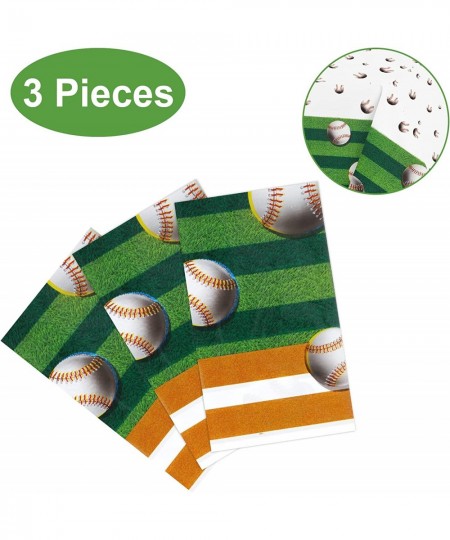 Baseball Table Covers Baseball Tablecloth 3Pack Baseball Pattern Table Cloth Plastic Printed Tablecloth for Baseball Event Ba...