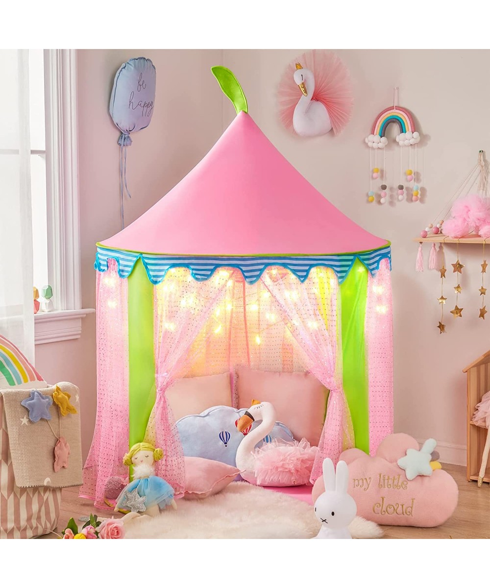 Princess Tent with Star Lights & Carry Case Pop Up Play Tent Princess Castle Indoor Playhouse Foldable Kids Play Tent Outdoor...