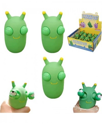 Funny Grass Worm Pinch Toy - 2022 Novelty Eye Popping Worm Squeeze Toy Squeeze Green Eye Bouncing Worm Toy 3D Grass Worm Fidg...