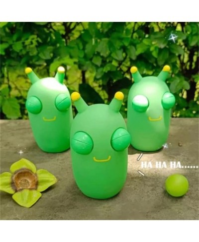 Funny Grass Worm Pinch Toy - 2022 Novelty Eye Popping Worm Squeeze Toy Squeeze Green Eye Bouncing Worm Toy 3D Grass Worm Fidg...