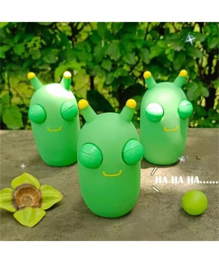 Funny Grass Worm Pinch Toy - 2022 Novelty Eye Popping Worm Squeeze Toy Squeeze Green Eye Bouncing Worm Toy 3D Grass Worm Fidg...