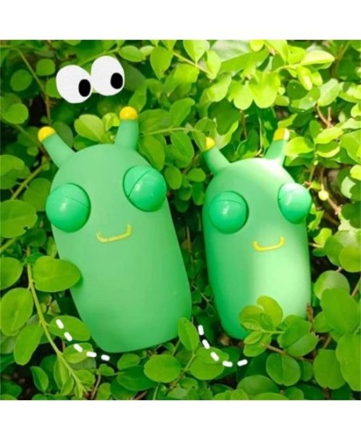 Funny Grass Worm Pinch Toy - 2022 Novelty Eye Popping Worm Squeeze Toy Squeeze Green Eye Bouncing Worm Toy 3D Grass Worm Fidg...