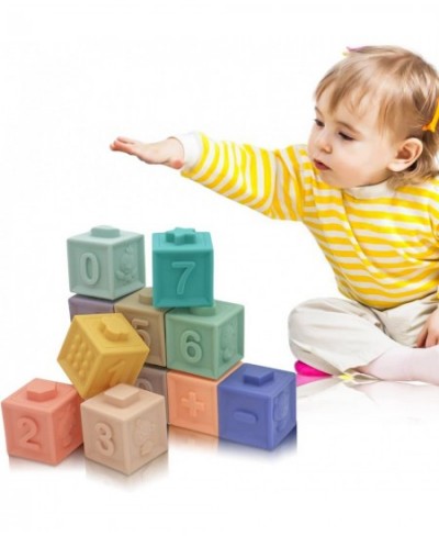 Baby Blocks 12 pc - Soft Stacking Building Blocks - Toy 6 to 12 Months Toddlers Boys & Girls- Squeeze & Play - Educational To...