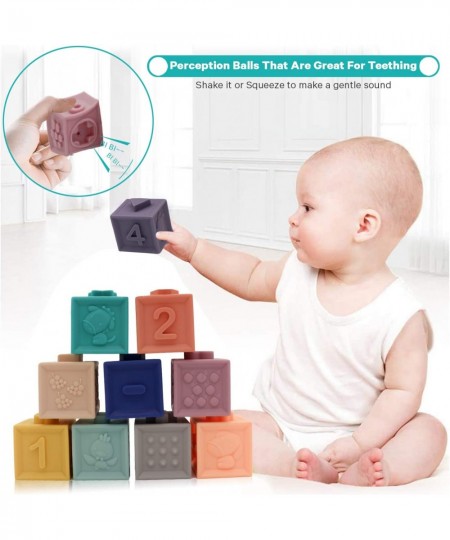 Baby Blocks 12 pc - Soft Stacking Building Blocks - Toy 6 to 12 Months Toddlers Boys & Girls- Squeeze & Play - Educational To...