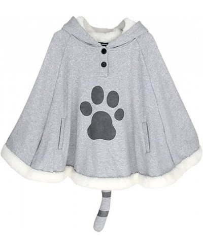 Game Cat Atsume Hooded Cape Cosplay Costume Gray Cat Cotton Cloak Poncho $60.44 - Kids' Costumes