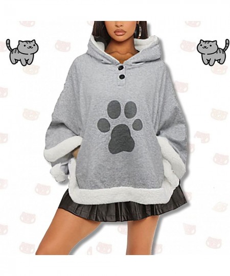 Game Cat Atsume Hooded Cape Cosplay Costume Gray Cat Cotton Cloak Poncho $60.44 - Kids' Costumes