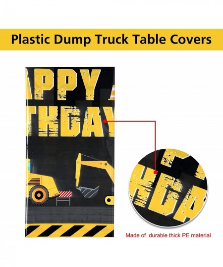 Construction Happy Birthday Tablecloth Dump Truck Birthday Table Covers Tractor Plastic Printed Tablecloth Construction Theme...