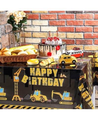 Construction Happy Birthday Tablecloth Dump Truck Birthday Table Covers Tractor Plastic Printed Tablecloth Construction Theme...