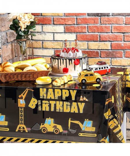 Construction Happy Birthday Tablecloth Dump Truck Birthday Table Covers Tractor Plastic Printed Tablecloth Construction Theme...