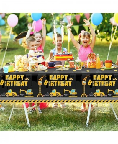 Construction Happy Birthday Tablecloth Dump Truck Birthday Table Covers Tractor Plastic Printed Tablecloth Construction Theme...