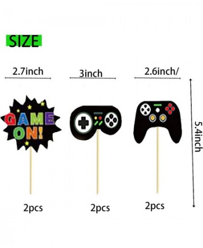 Video Game Cake Topper 11 pcs Video Game Theme Double Sided Glitter Cake Decoration Birthday Party Supplies for Game Fans Kid...