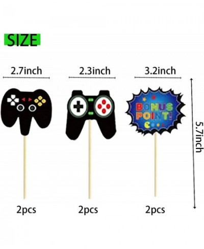 Video Game Cake Topper 11 pcs Video Game Theme Double Sided Glitter Cake Decoration Birthday Party Supplies for Game Fans Kid...