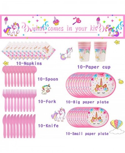 Unicorn Party Supplies Decorations Gifts for Girls Set- Serve 10 Guests Unicorn Birthday Theme Packs Includes Flatwares Backd...