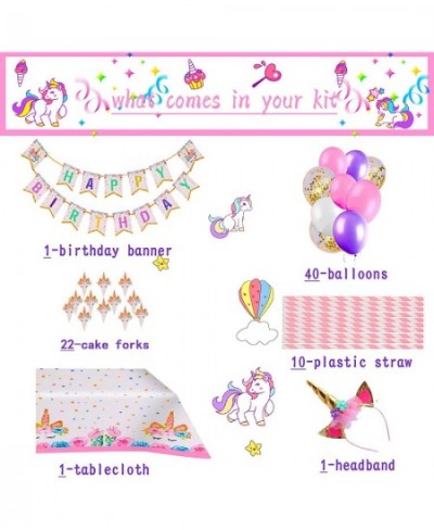 Unicorn Party Supplies Decorations Gifts for Girls Set- Serve 10 Guests Unicorn Birthday Theme Packs Includes Flatwares Backd...