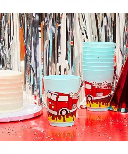 16 oz Plastic Tumbler Cups Fire Truck Birthday Party Supplies (Blue 16 Pack) $24.01 - Kids' Party Tableware