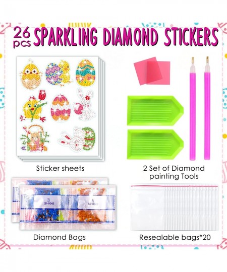 26 PCs Easter Diamond Painting Stickers Kits for Kids- Fun DIY Arts and Crafts Paint by Number Kits (Easter-Small gem) $19.20...