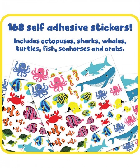 Foam Stickers - Sea Life - Pack of 168 - Self-Adhesive Stickers for Kids - 3D Puffy Ocean Stickers for Laptops Party Favors a...