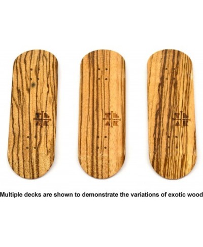 Prolific Wooden Fingerboard Deck Zebrawood - 32mm x 97mm - Handmade Pro Shape & Size - Five Plies Wood Veneer - Includes Prol...