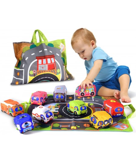 Soft Car Toy Set with Play Mat for 1 Year Old Baby Toddlers Boys and Girls ( 9 Vehicle and a Play mat/Storage Bag) | Baby Toy...