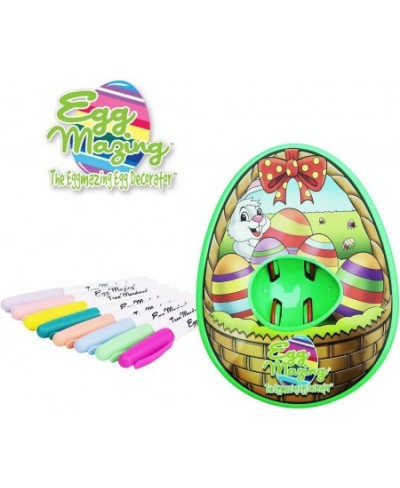 The EggMazing Basket Easter Egg Decorator Kit - Arts and Crafts Set - Includes Egg Decorating Spinner and 8 Colorful Quick Dr...