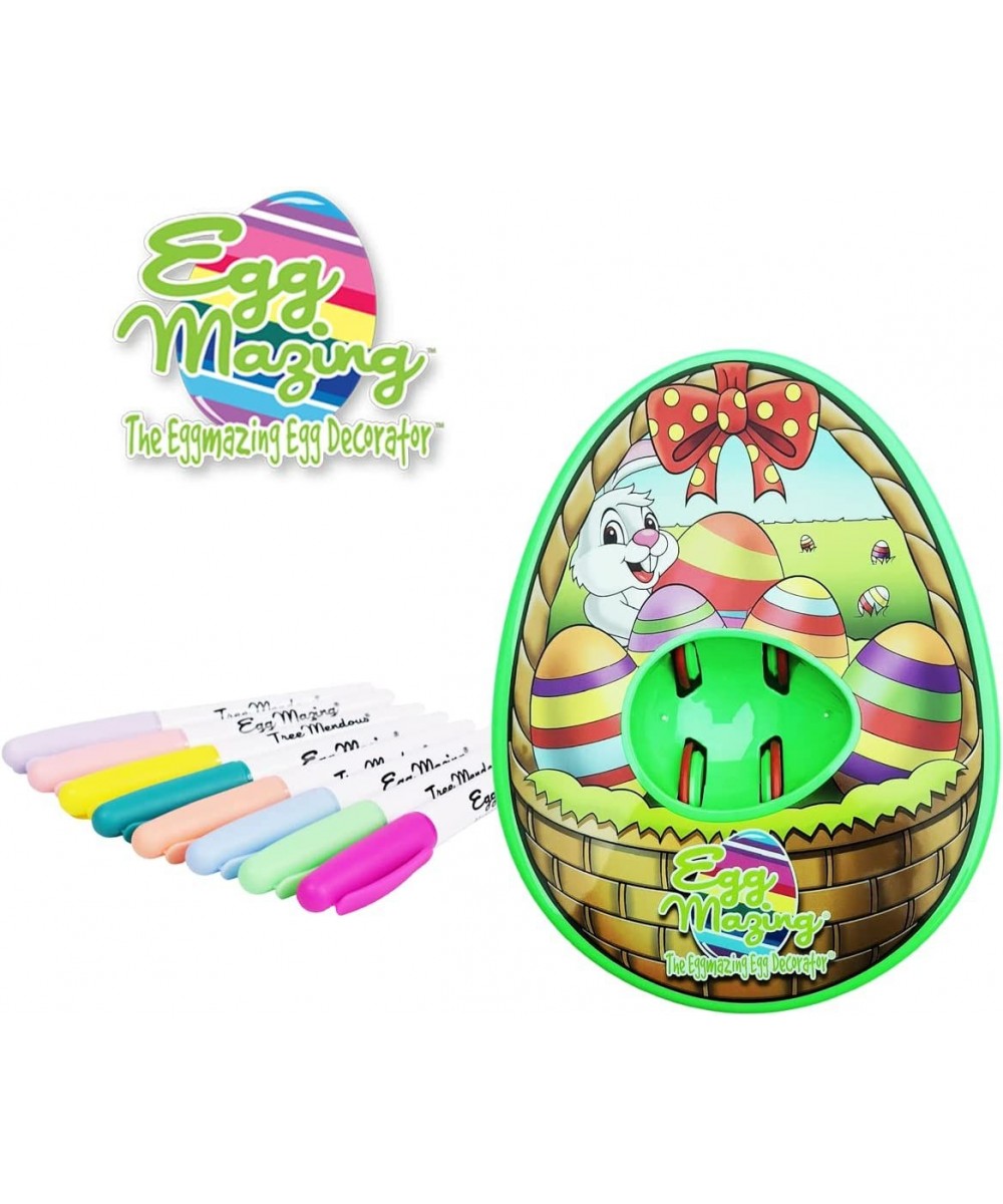 The EggMazing Basket Easter Egg Decorator Kit - Arts and Crafts Set - Includes Egg Decorating Spinner and 8 Colorful Quick Dr...