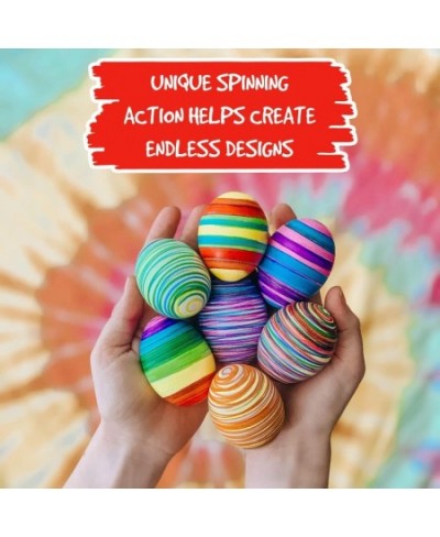 The EggMazing Basket Easter Egg Decorator Kit - Arts and Crafts Set - Includes Egg Decorating Spinner and 8 Colorful Quick Dr...